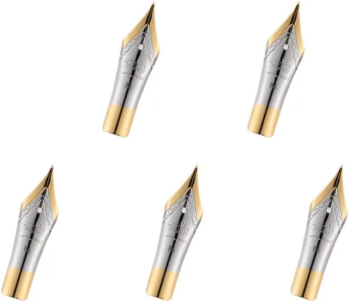 Miniatura 9 de 5 puntas de repuesto extra finas # 5 para pluma estilográfica Jinhao 250, 500 y Dragon Phoenix Jinhao # 5 Borde dorado