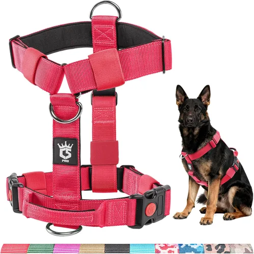 Miniatura 12 de TSPRO Arnés táctico sin tirones para perro, asa de control superior, hebilla de liberación rápida, ajustable, a prueba de escapes, para perros