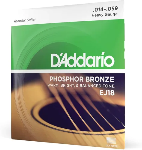 Miniatura 11 de Cuerdas para guitarra acústica de bronce fosforado D'Addario, blanco negro rojo azul