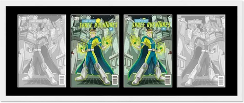 Marco de cómic blanco mate para cómics publicado entre 1938 y 1955 (marco de madera maciza de cómic de la edad dorada) hecho para mostrar 4 cómics