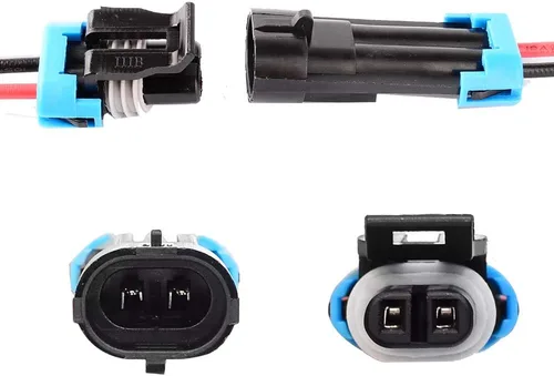 Miniatura 2 de Conector eléctrico impermeable para autos de 2 terminales, con cable AWG marino, paquete de 2