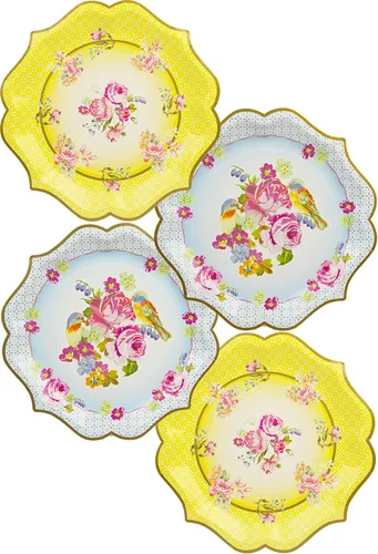 Talking Tables Platos de papel florales vintage para fiesta de té, grandes, realmente deliciosos, también ideales para fiestas de cumpleaños, baby