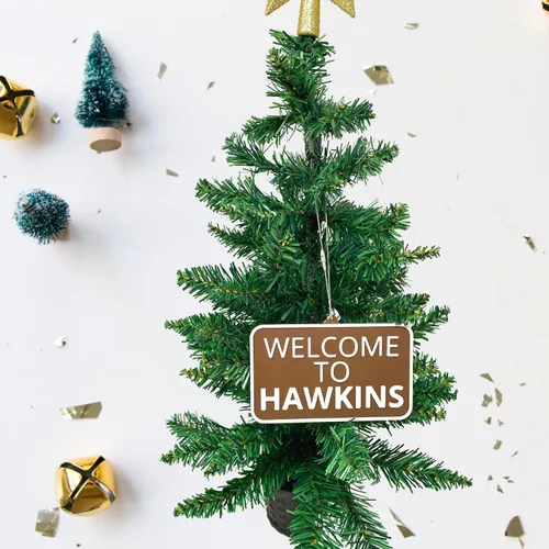 Miniatura 3 de Adorno navideño de Welcome to Hawkins, perfecto para fanáticos de Stranger Things, adorno decorativo de vacaciones, fabricado en los Estados Unidos