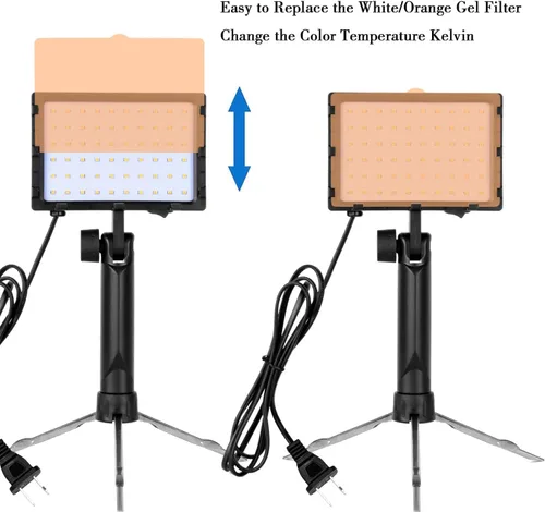 Miniatura 9 de EMART Kit de iluminación portátil continua de 60 LED para fotografía de mesa, cámara fotográfica, grabación de video, lámpara de luz de estudio
