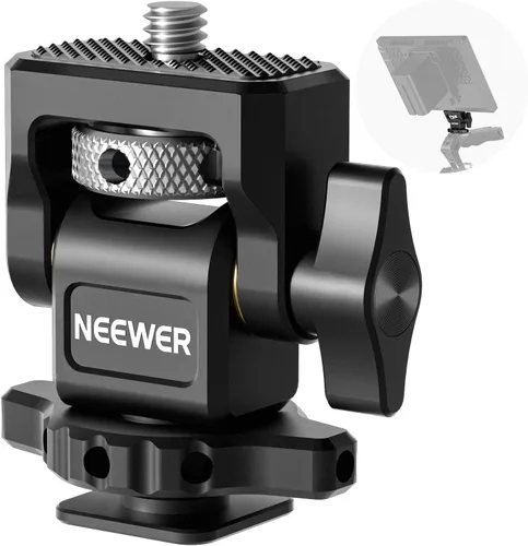 Miniatura 15 de NEEWER Soporte para monitor de cámara con zapata fría, tornillo antitorsión de 1/4 pulgadas para monitor de campo de 5 y 7 pulgadas, compatible