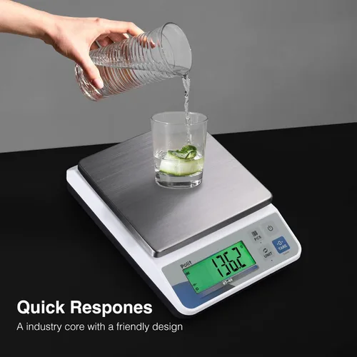 Miniatura 4 de Polit Báscula digital de cocina KT-66 de 30 libras/28.7 lbs Báscula de precisión de alimentos de 0.05 oz/1 g con pantalla LCD, batería