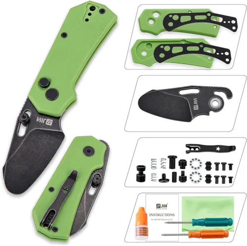 Miniatura 9 de JIN Rhino Jr. Cuchillo de bolsillo para niños, cuchillo juguete para hacer malabares, kit de bricolaje, hoja de acero de 1.97” no afilada, punta