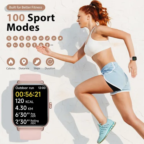 Miniatura 4 de Smart Watch for Women (Alexa Built-in & Bluetooth Call), 1.8" Smartwatch with SpO2Heart RateSleepStress Monitor, CalorieStepDistance Counter, 100