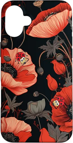 Miniatura 22 de Funda para iPhone 11 Poppy Flower Ladybug Red & Black