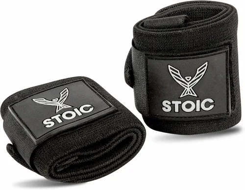 Miniatura 5 de Stoic Muñequeras para levantamiento de pesas, levantamiento de pesas, entrenamiento cruzado, culturismo con bucle para el pulgar. para entrenamiento