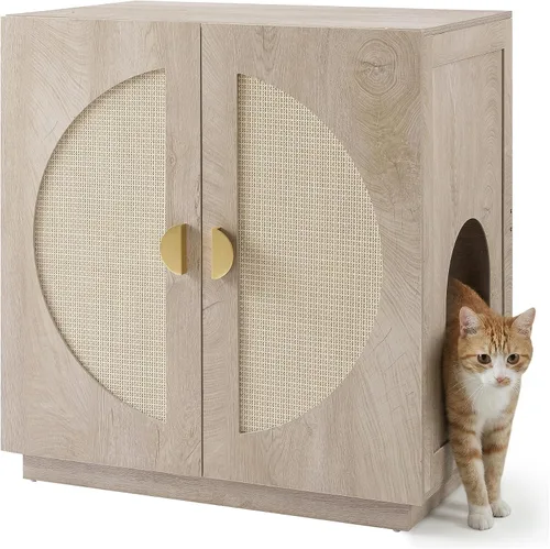 Miniatura 8 de unipaws Muebles Gabinete para Caja de Arena de Gatos, Baño para Gatos, Cubierta de Caja de Arena Oculta, Gabinete para Gato Grande, Cajas de Arena