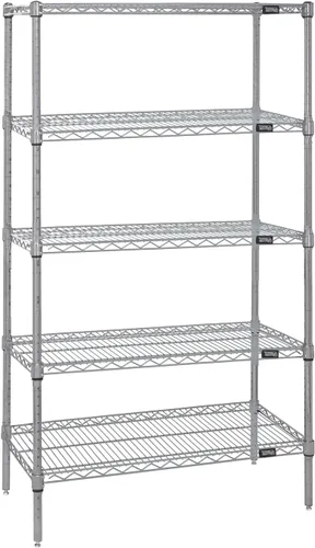 Miniatura 35 de Quantum Storage Systems WR74-1824BK Kit de inicio para estantería de alambre de 4 niveles de altura de 74 pulgadas, acabado negro, 18 pulgadas