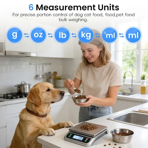 Miniatura 3 de Gran báscula de cocina 40kg para alimentos con función de tara y piezas 88lbs, bandeja de acero inoxidable para hornear para cocinar con adaptador