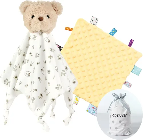 Miniatura 35 de CREVENT Mantas de bebé suaves y acogedoras para niños y niñas + manta de seguridad, juego con una bolsa de regalo esenciales para recién nacidos Gris