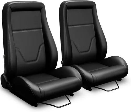 Miniatura 21 de 2 asientos universales ajustables de carreras con deslizadores dobles, asientos de cubo reclinables, 1 par de asientos deportivos para vehículos