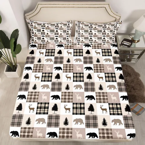 Miniatura 10 de Erosebridal Sábana bajera con temática de pesca, juego de ropa de cama rústica de granja tamaño individual para niños, adolescentes y adultos, ropa