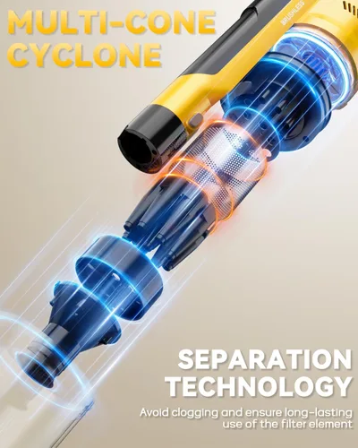 Miniatura 4 de Aspiradora inalámbrica de 350 W para batería Dewalt, aspiradora ligera sin escobillas de 35 kPa con succión de 3 modos, aspiradora de palo 6 en 1