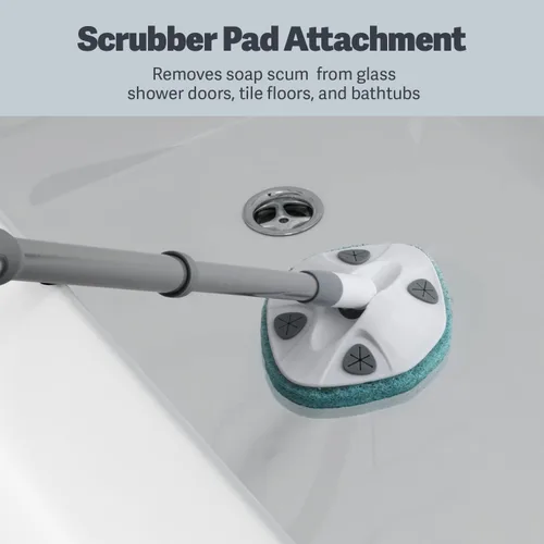 Miniatura 4 de Casabella Cepillo para bañera y azulejos con mango extensible de 28 pulgadas y almohadilla para fregar