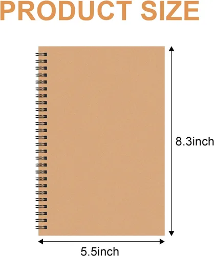 Miniatura 2 de Haploon Paquete de 22 cuadernos en espiral A5 de papel de estraza de tapa dura de 8.3 x 5.5 pulgadas, 100 páginas (50 hojas), cuaderno en espiral A5