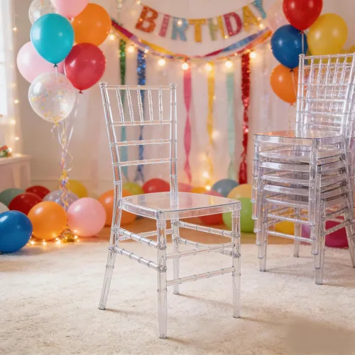 Miniatura 5 de Sillas Chiavari de acrílico transparente, juego de 4 sillas de comedor modernas, sillas fantasma para eventos de decoración para bodas, fiestas
