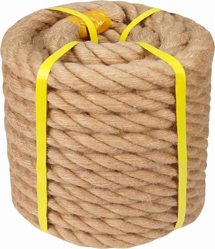 Miniatura 9 de Cuerda de cáñamo natural, 1 pulgada × 50 pies, cuerda gruesa de yute trenzado de manila resistente para manualidades, hamaca, náutica, decoración