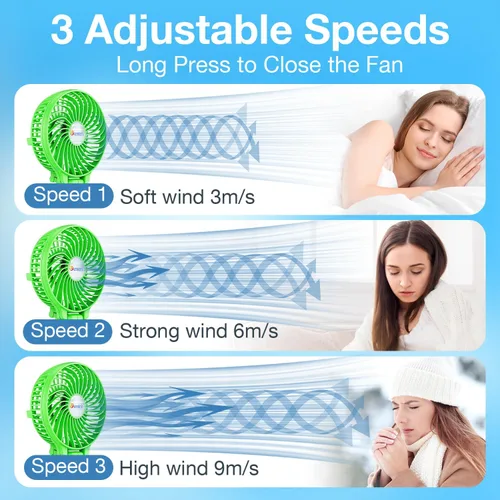 Miniatura 4 de VersionTECH. Mini ventilador de mano, ventilador de escritorio USB, pequeño ventilador de mesa portátil personal con USB recargable funciona