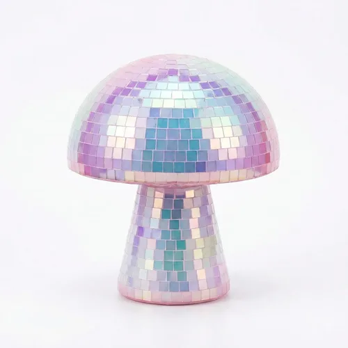 Miniatura 12 de Bola de discoteca creativa de hongo para fiesta, decoración de mesa, espejo retro hecho a mano, bola de discoteca en forma de hongo, decoración