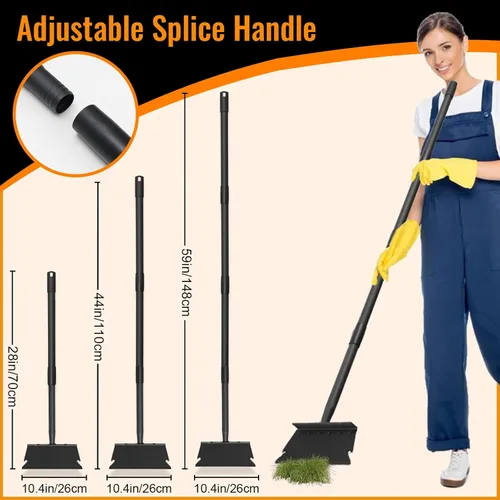 Miniatura 7 de Raspador de Pala Plana para Jardín, Pala Multifuncional de Limpieza de Jardín con Mango Largo de 59 Pulgadas, Raspador de Piso Resistente