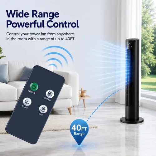 Miniatura 5 de ZWP Mando a distancia de repuesto compatible con ventilador de torre digital Holmes 36" 32510021