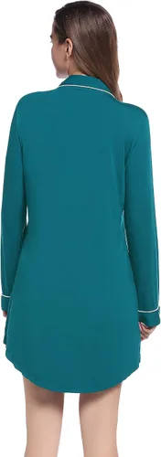 Miniatura 3 de Cherrydew Camisones para mujer, de viscosa de bambú, suave, de manga larga, con botones, para dormir, tallas S-XXL