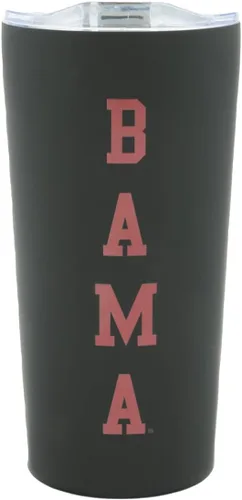 Taza de viaje de acero inoxidable con pared doble oficialmente licenciada para universidad - Tapa deslizante - 18 onzas (Alabama - Negro)