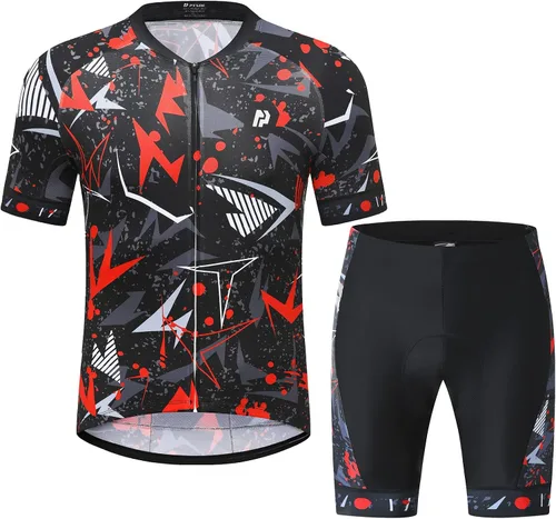 Miniatura 2 de Conjuntos de jersey de ciclismo para hombre, 5D, acolchado, de manga corta, trajes de ciclismo de secado rápido
