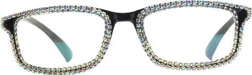 Miniatura 6 de willochra 2 gafas de lectura con diamantes de imitación para mujer, cuadrados, con bloqueo de luz azul, gafas de computadora