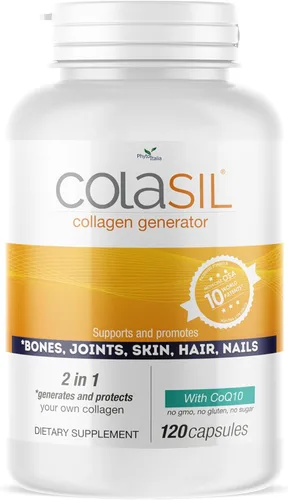 Colasil Cápsulas potenciadoras de colágeno – Sílice orgánica (OSA) + generador de colágeno hidrolizado para cabello, piel, uñas, huesos y