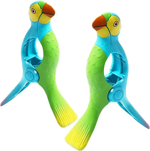 Miniatura 12 de Juego de 2 clips de toalla de playa para playa, piscina y sillas de crucero, pasadores de ropa de plástico, soportes para toallas de playa, clips
