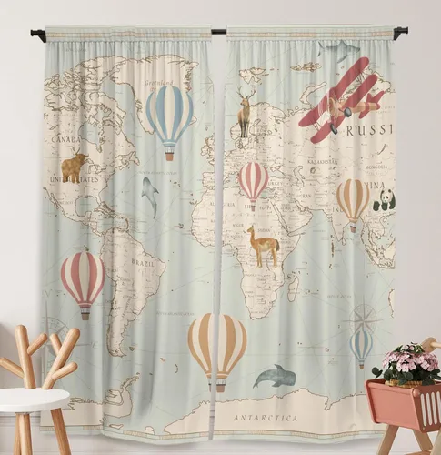 Miniatura 7 de Cortinas de ventana de elefante en acuarela para niños y niñas, estrella azul centelleante para bebé, sala de estar, dormitorio, guardería, hogar, 07