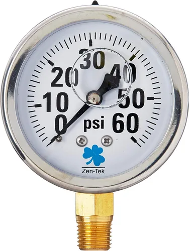 Miniatura 14 de Zenport LPG4000 Zen-Tek Medidor de presión relleno de líquido de glicerina, 4000 PSI