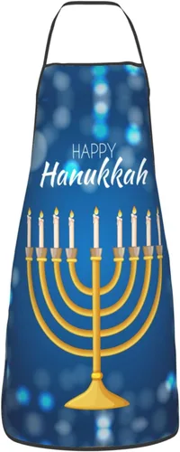Miniatura 11 de Delantal de Hanukkah feliz ajustable para cocinar, babero de cocina para cocinar