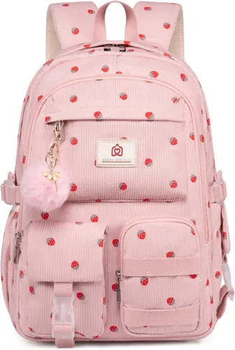 Miniatura 11 de Hidds Mochila escolar para adolescentes, niñas, mujeres, 15.6 pulgadas, mochila universitaria, bolsa de trabajo de pana, mochila de trabajo