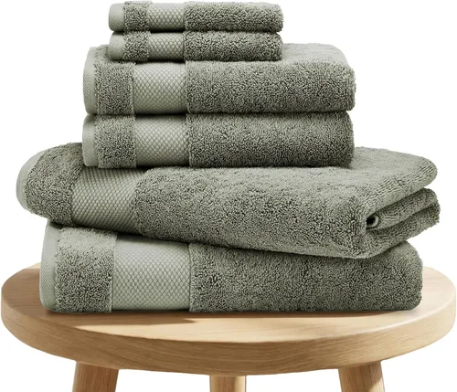 Miniatura 19 de BIOWEAVES 100% Algodón Orgánico 700 GSM Suave Juego de Toallas Premium de 6 Piezas Certificado GOTS, 2 Toallas de Baño, 2 Toallas de Mano y 2 Paños