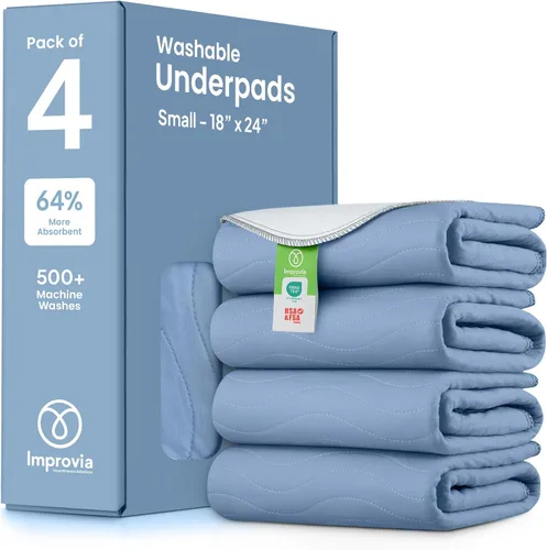 IMPROVIA® Almohadillas lavables, almohadillas reutilizables de gran absorción para incontinencia para niños, adultos, ancianos y mascotas, Azul