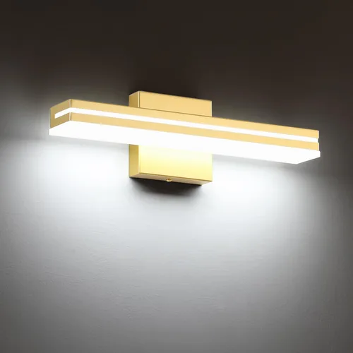 Miniatura 14 de SineRise Barra de Luz LED Moderna para Tocador de Baño de 16 Pulgadas, Accesorios de Iluminación de Pared de Baño Modernos de Acrílico Cromado Sobre