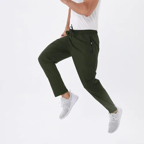 Miniatura 47 de Rapoo Pantalones ligeros para hombre con bolsillos con cremallera, secado rápido, pantalones deportivos de viaje para entrenamiento