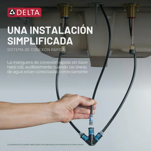 Miniatura 8 de Delta Nicoli - Grifo de 3 agujeros en oro cepillado, grifo de lavabo de baño de 8 pulgadas para mueble, conjunto de desagüe emergente, bronce Bronce