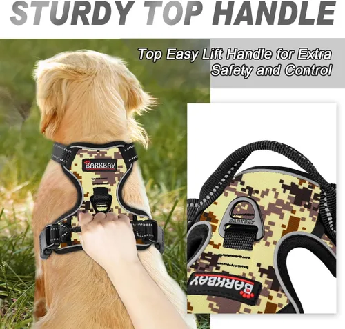 Miniatura 3 de BARKBAY - Arnés para perro sin tirones con clip frontal, material resistente y reflectante, asa de fácil control para pasear perros grandes