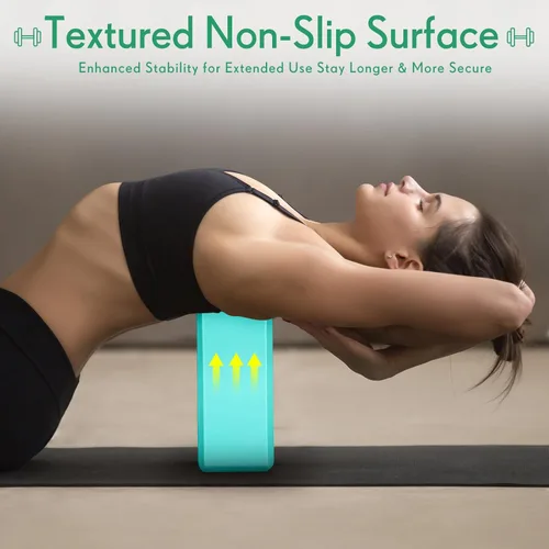Miniatura 4 de RoundFunny Paquete de 4 bloques de yoga antideslizantes para pilates, bloques de espuma de ladrillo para pilates, danza, gimnasia, entrenamiento