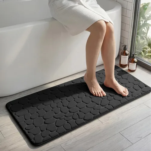 Miniatura 42 de YIHOUSE - Alfombra de espuma viscoelástica para pasillo, alfombras de baño con patrón de adoquín, superabsorbentes, alfombras de baño lavables a