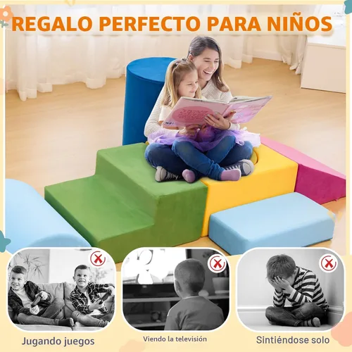 Miniatura 5 de Edbuosy Juguetes de Escalada para Niños Pequeños en Interiores, 7 Piezas de Coloridos Bloques de Espuma para Trepar, Juego de Escalada Suave Modular