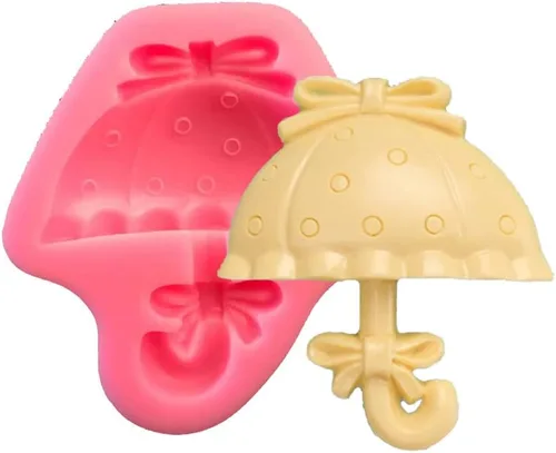 Cestony Moldes de silicona con forma de paraguas para bricolaje, pasteles, fondant, galletas, jabón, pudín de azúcar, chocolate, caramelos duros,