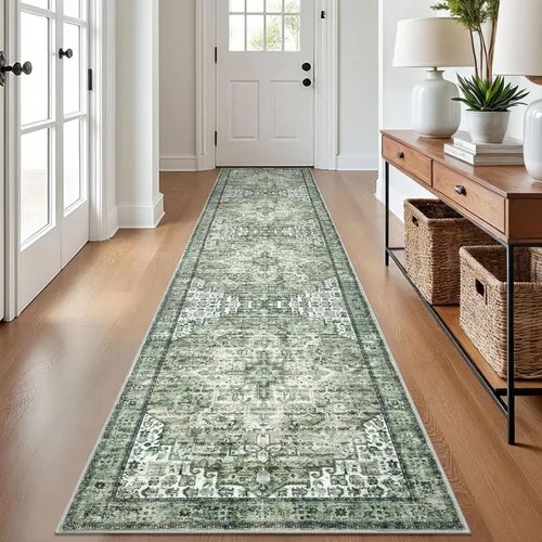Miniatura 11 de SIILOOM Alfombra lavable de 2 x 3 pies, alfombra suave color taupe ceniza para entrada, tapete antideslizante para puerta de interior, tapete